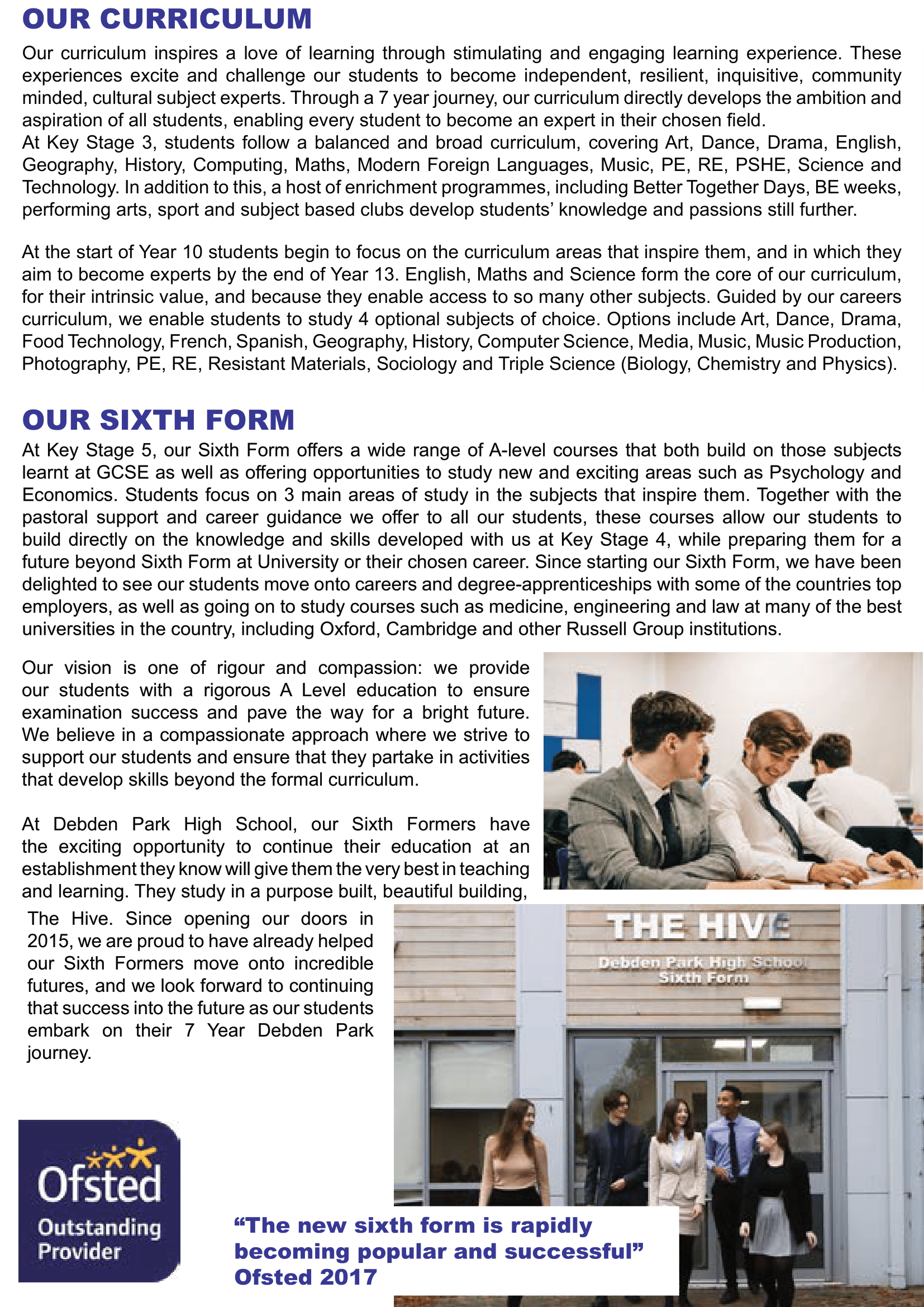 PROSPECTUS 2023 Debden Park High School