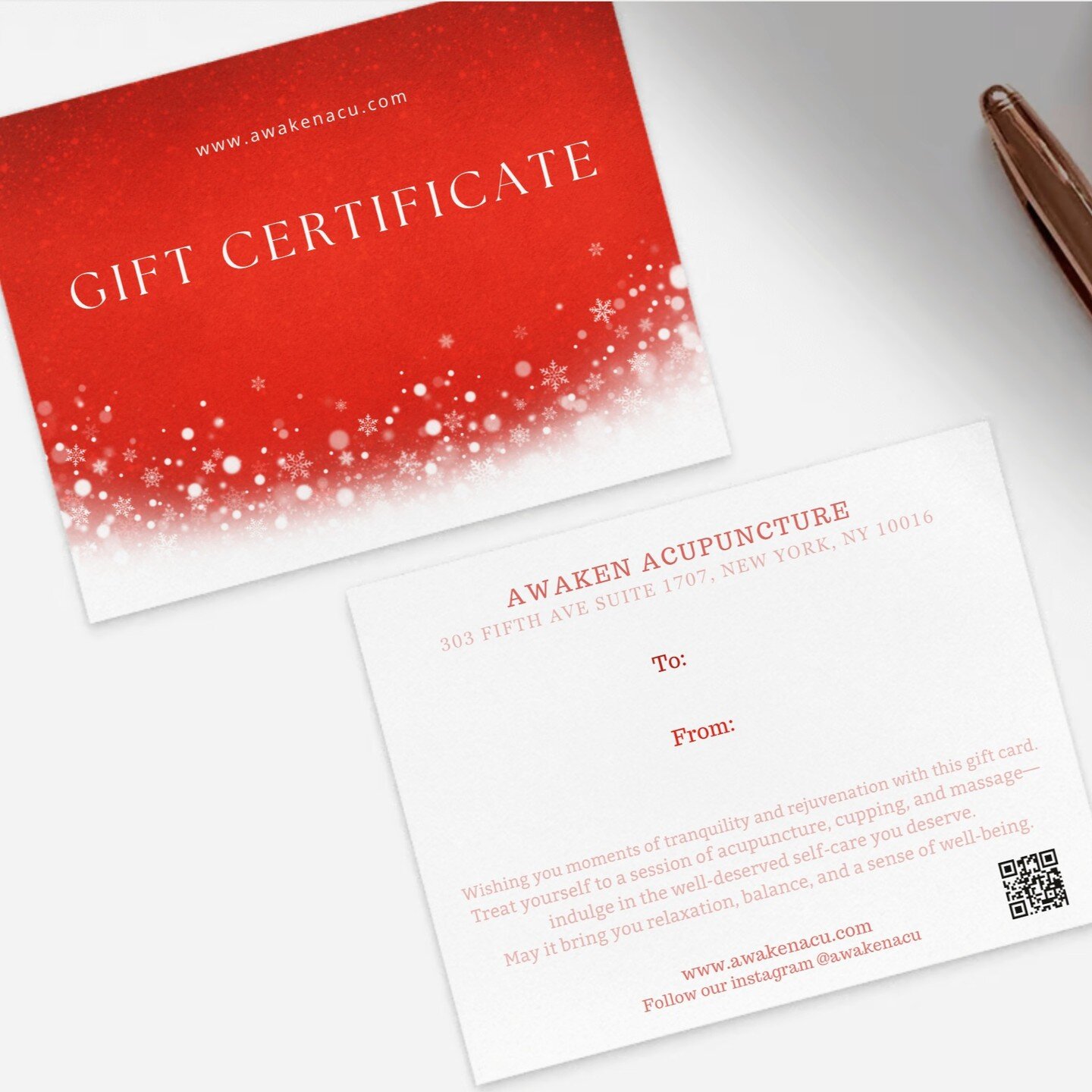 Anticipation is in the air as our Gift Certificate makes its way to you. Embrace the joy of giving by offering the best gift to your family, friends, or even treating yourself in this heartwarming season. This certificate is more than just a present;