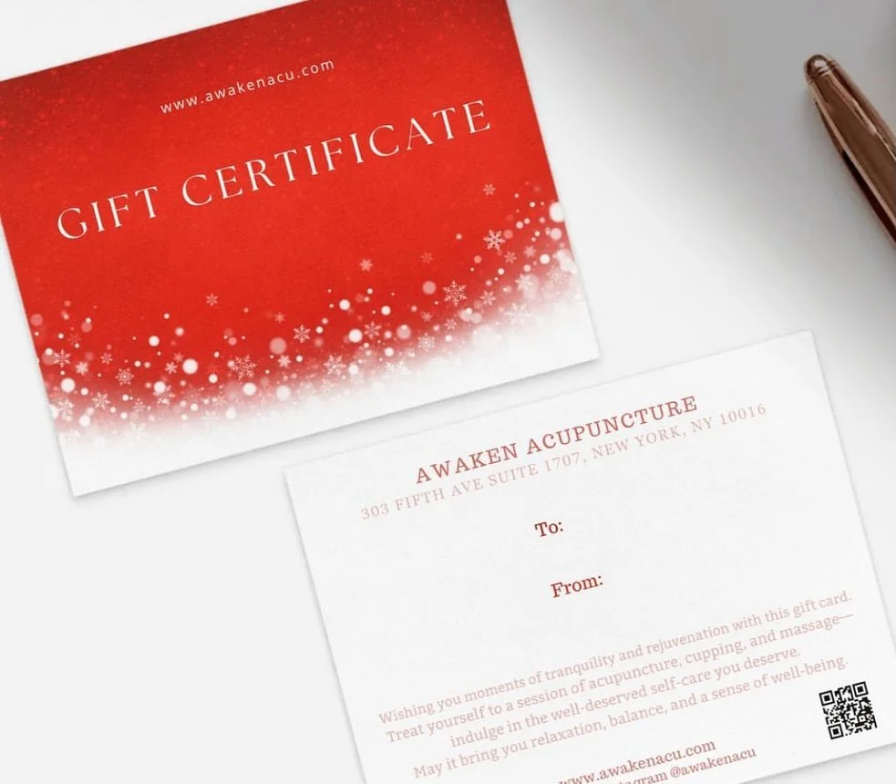 November is here &mdash; a season to care and share.
Gift your loved ones the healing of Awaken Acupuncture. A moment of rest, balance, and renewal they truly deserve.

From stress relief to skin glow &mdash;
Awaken Acupuncture is the perfect way to 