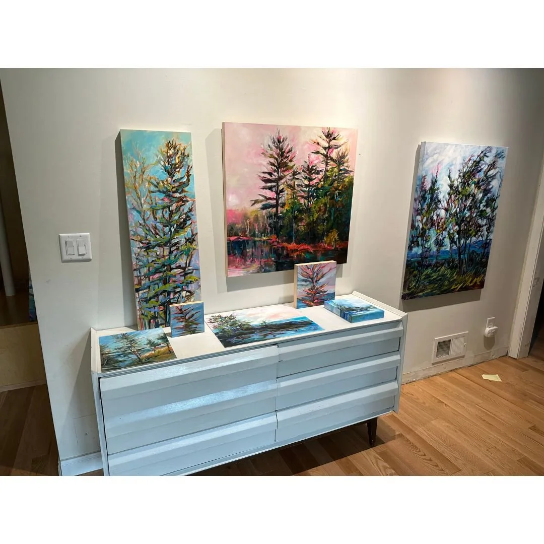 elizabethgartnerhowe-Red Shoes-30x30x1.5-oil on cradled wood panel-in gallery with new lights.jpg