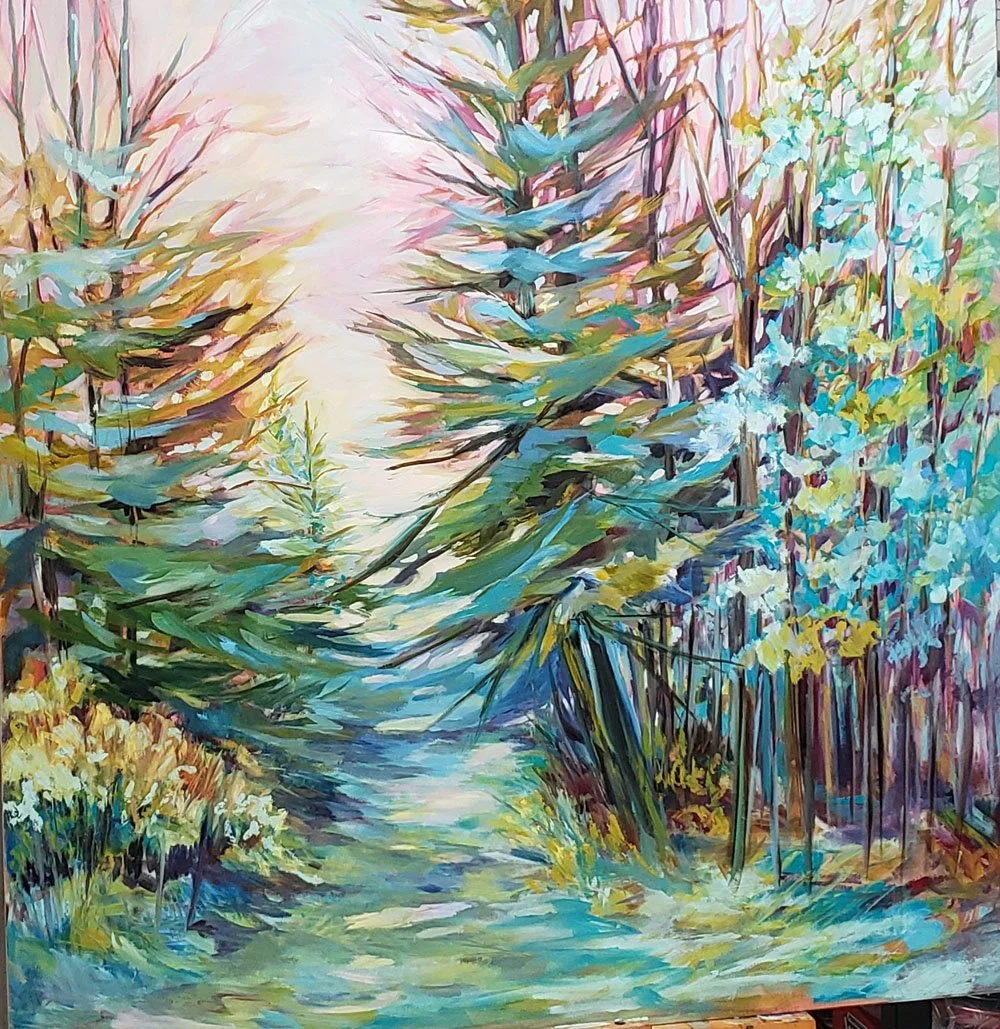 On The Way To Jim's (Right), 36x36, oil on cradled Panel