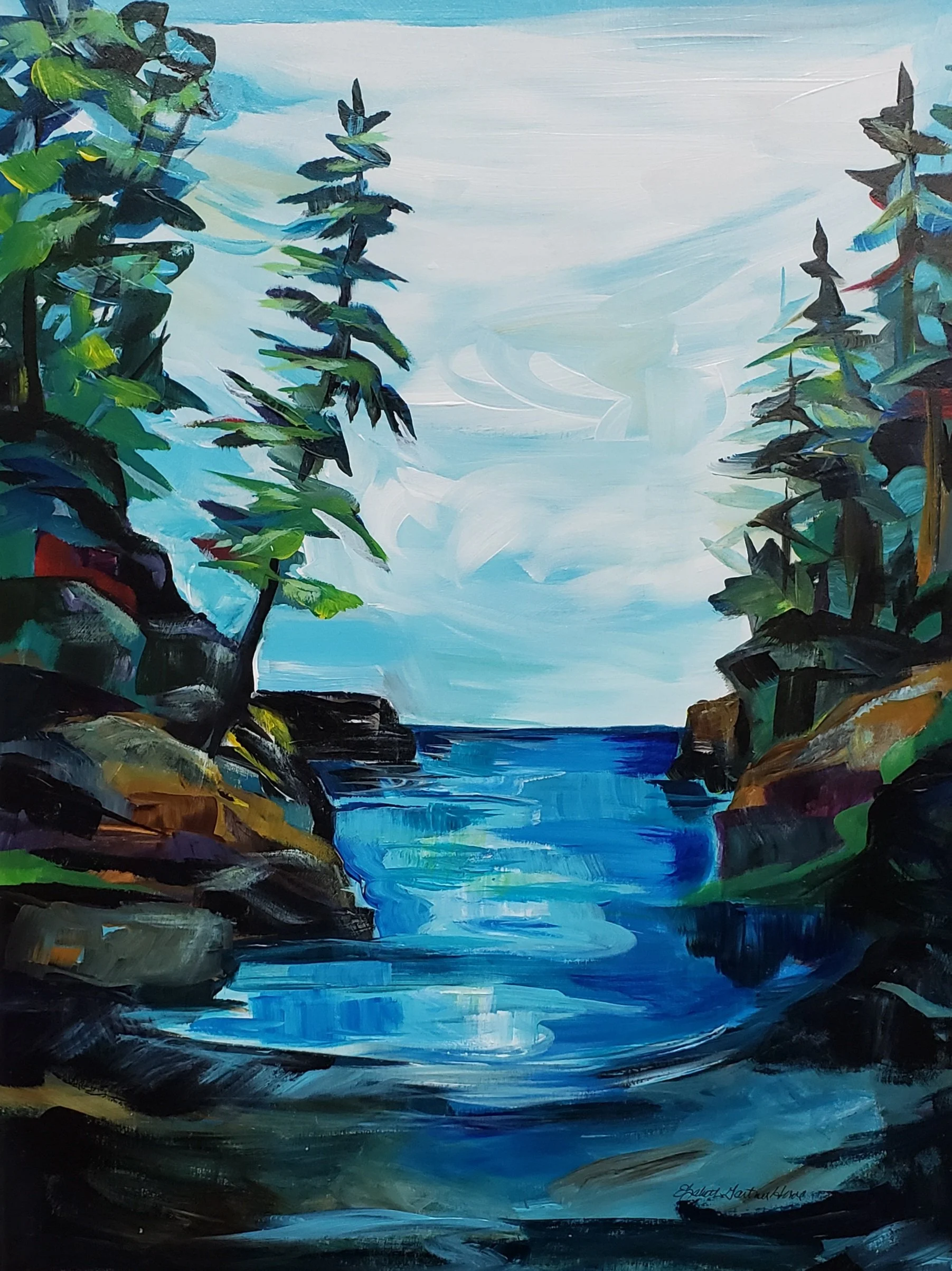 Black Rocks Cove, 12x16, acrylic on canvas