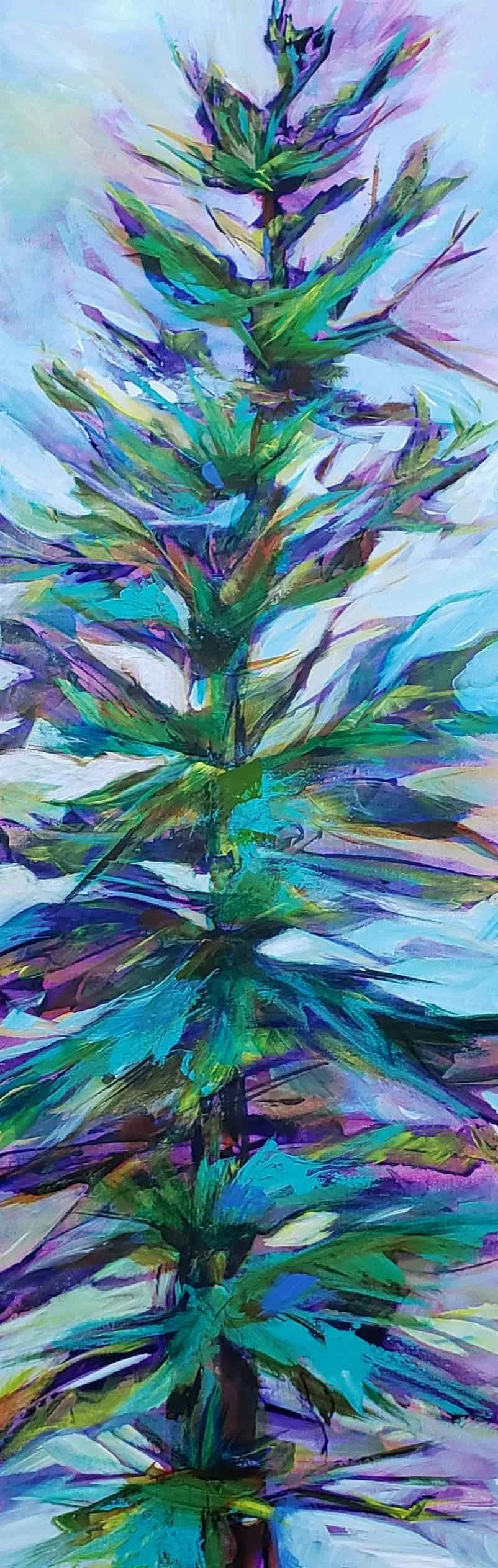 Jana's Tree, 12x36, acrylic on canvas