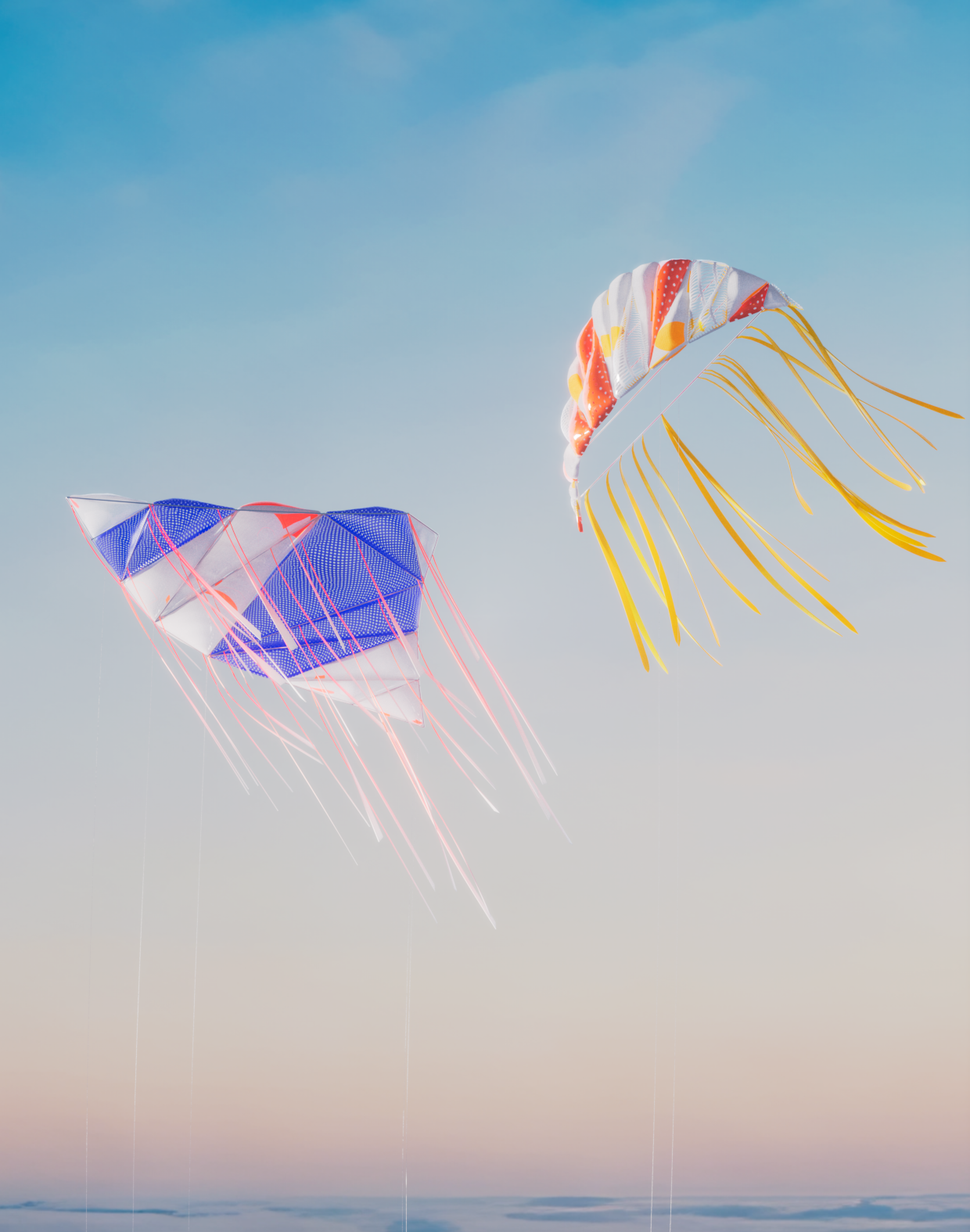 Procedural kite design for immersive experience shown on Times Square, Houdini and Redshift