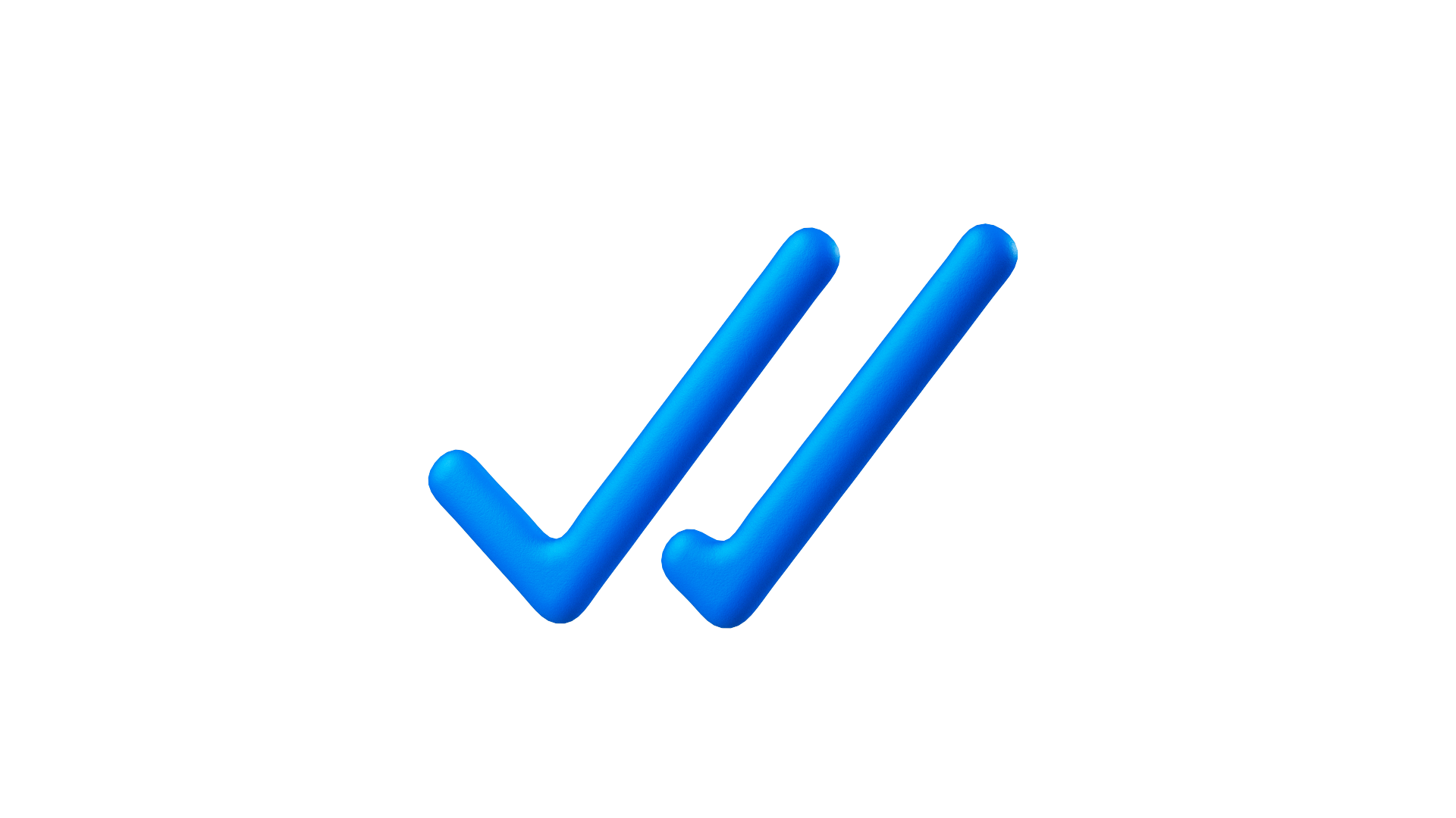 3D WhatsApp blue double tick icon from Meta component library, Houdini and Redshift