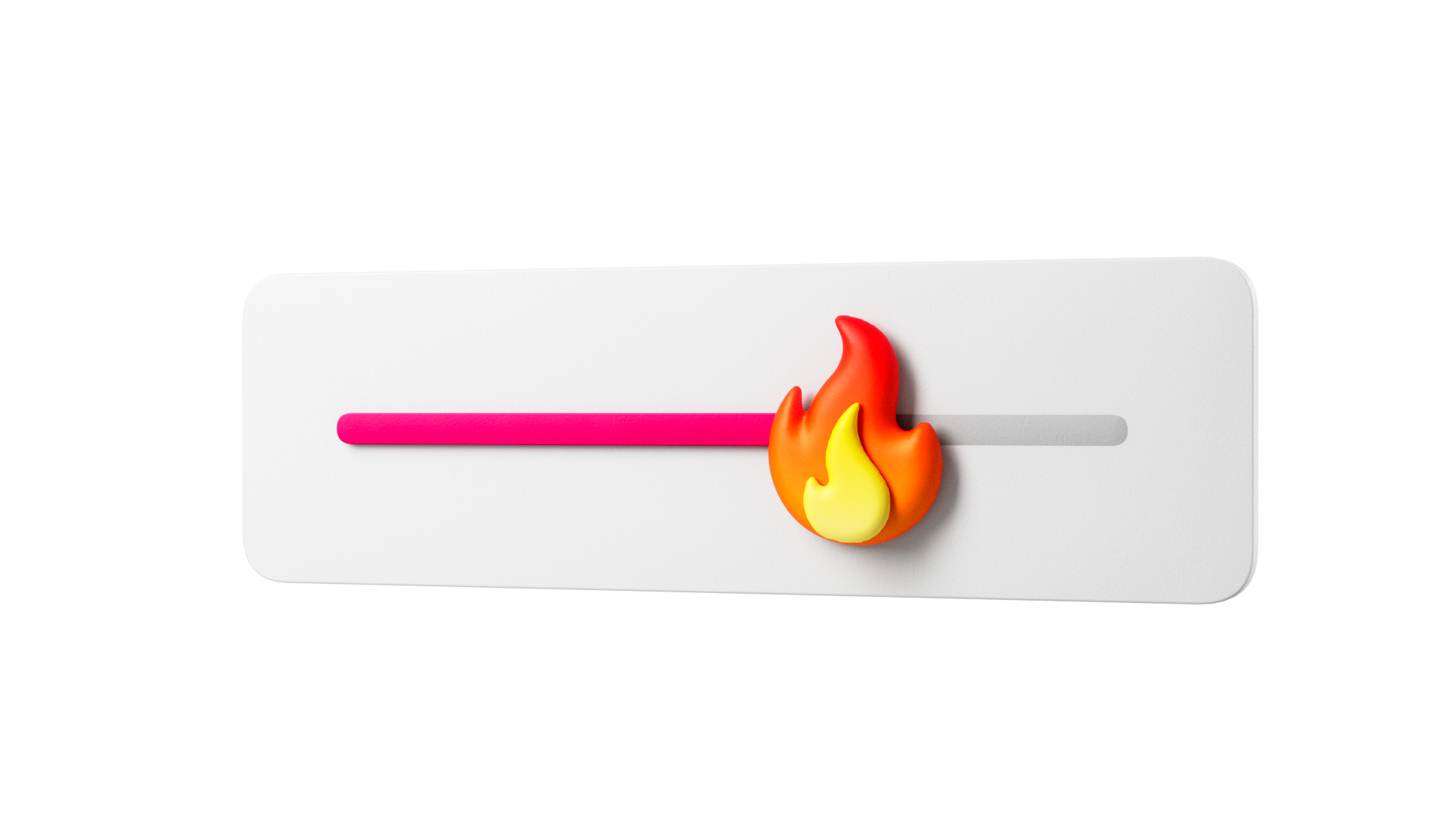 3D Instagram fire scroll bar icon from Meta component library, Houdini and Redshift