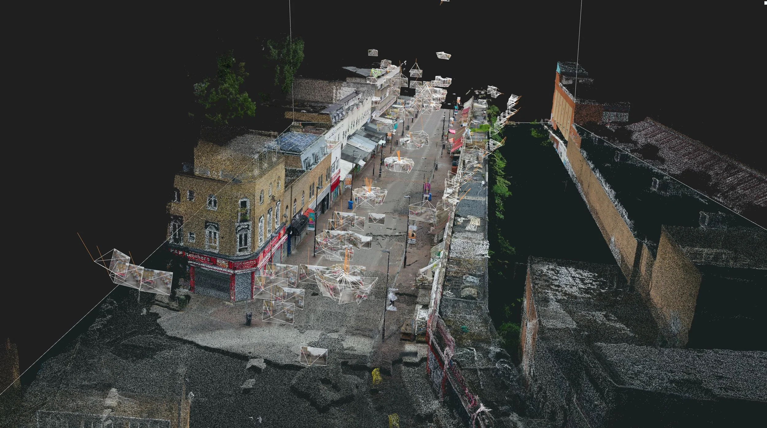Ridley Road London point cloud scan capturing street-level detail