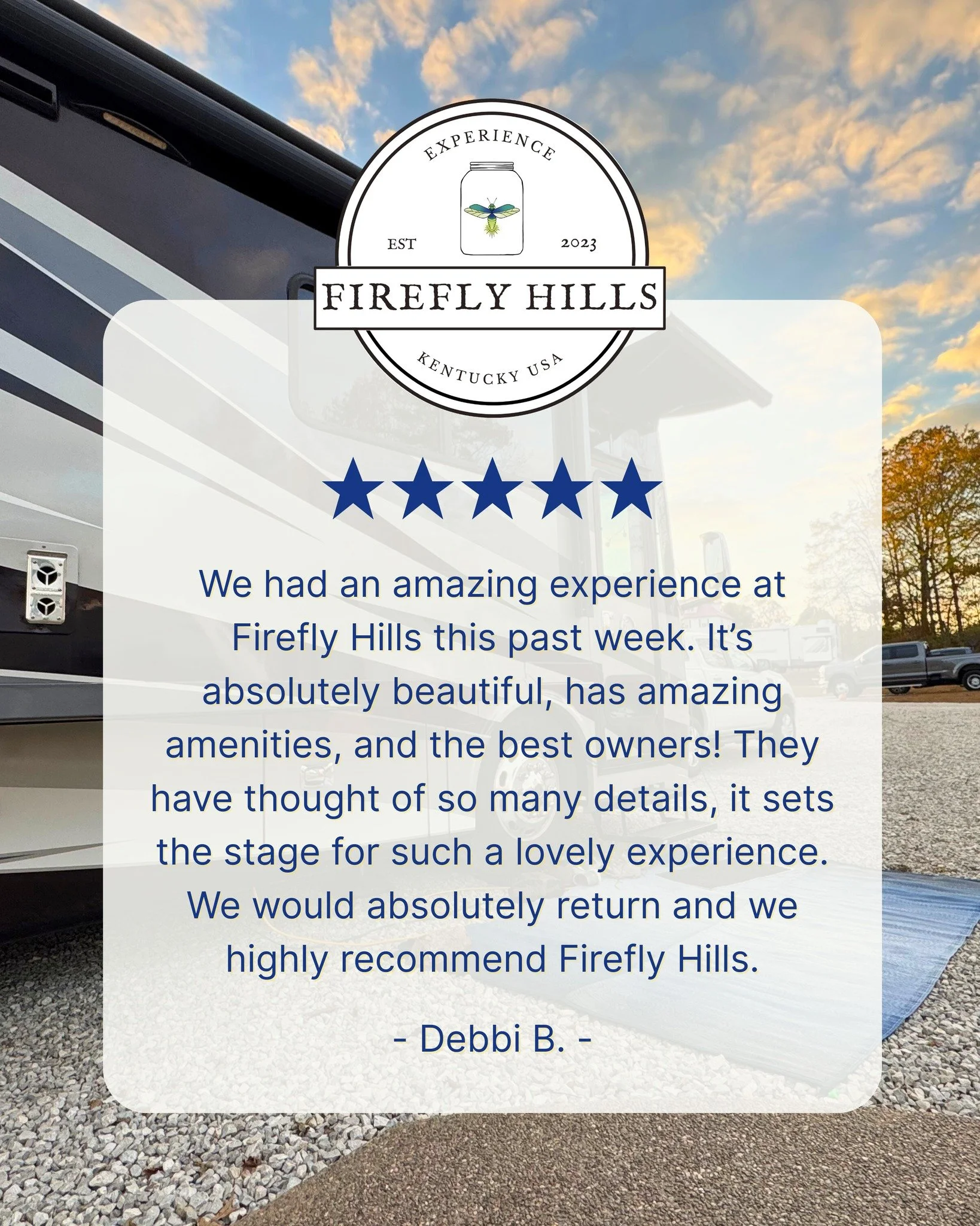 We love hearing from our guests! Your reviews remind us why we do what we do and help others discover the Firefly Hills experience. Thank you for sharing your stay with us! 🌿