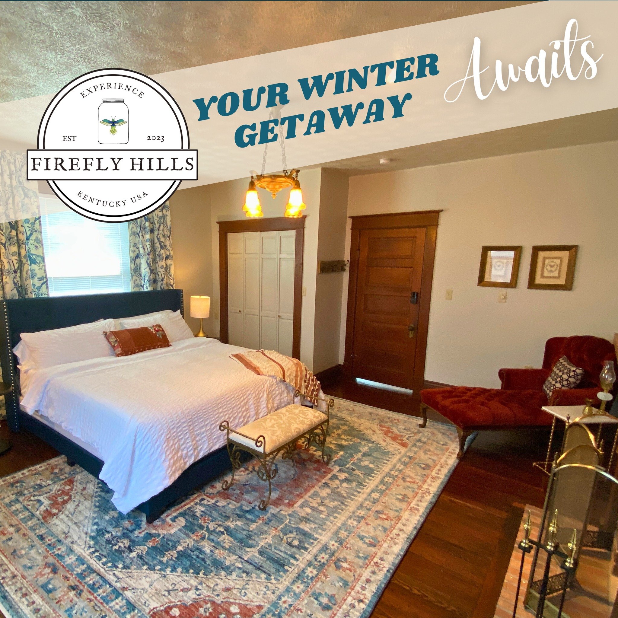 Looking for a cozy place to gather this holiday season?

Our farmhouse is the perfect spot. Whether you need extra room for visiting family or want a romantic winter escape for New Years or Valentines, we have a space that feels warm, welcoming, and 
