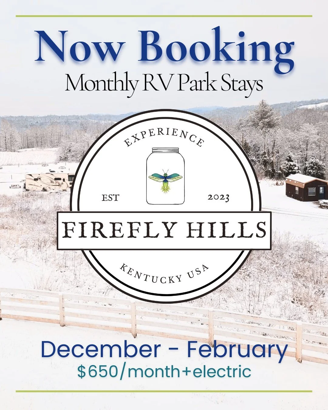 ❄️ Reduced spots still available at Firefly Hills ❄️
Winter has wrapped the campground in a peaceful blanket of snow so we wanted to remind everyone we're here! If you&rsquo;re looking for a quiet winter escape, a home base to adventure at the Red Ri