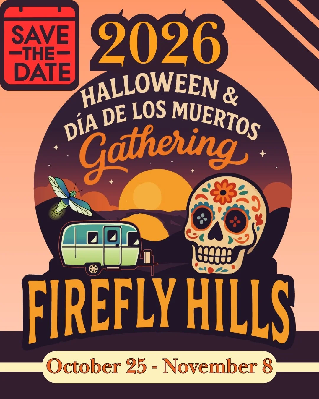 🎃 It&rsquo;s official!
Our 4th Annual Firefly Hills Fall Gathering is happening October 25 &ndash; November 8, 2026.
Registration announcements coming soon. Start planning now!💀
#FireflyHills #Kentucky #rvlife #fulltimervliving #fulltimers #travel 