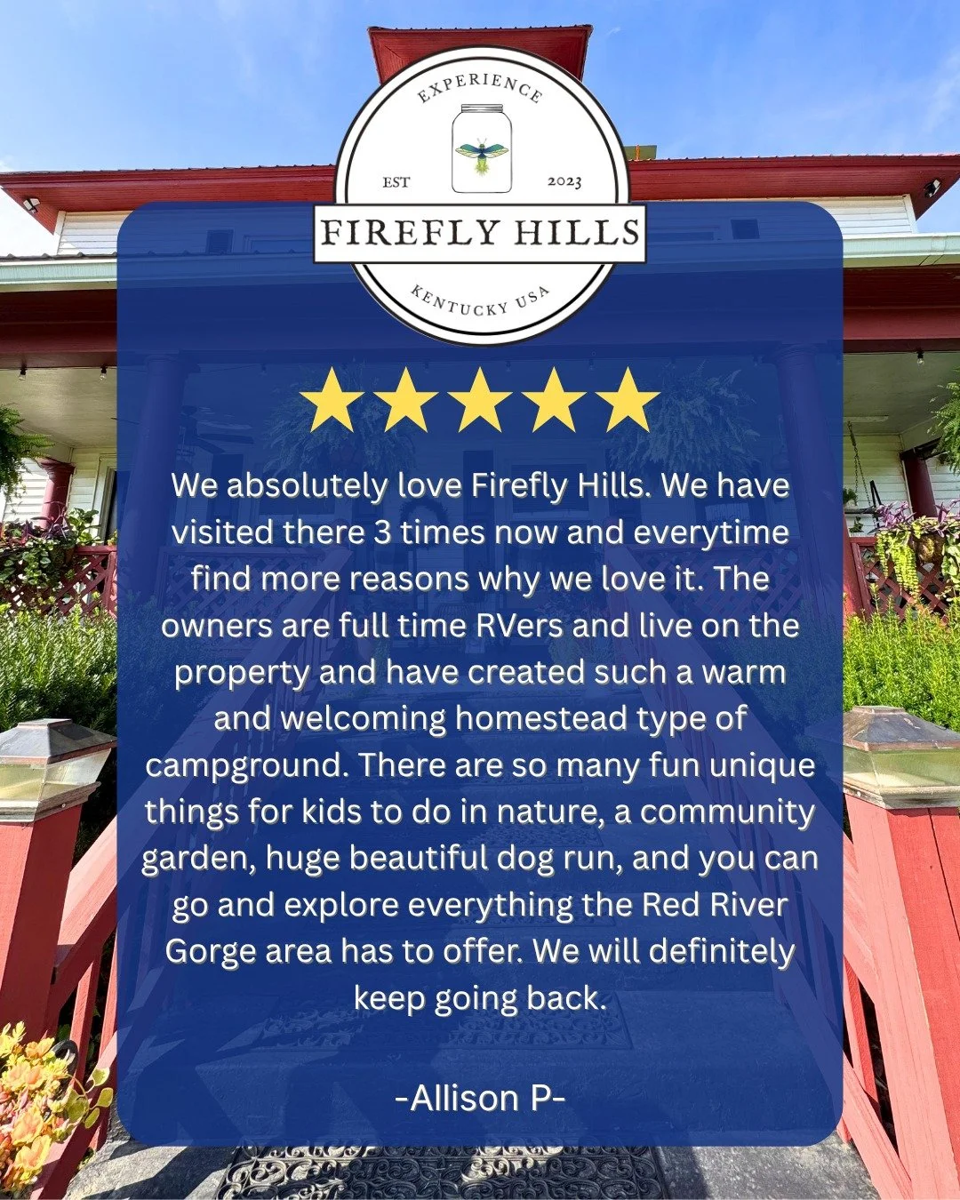 ✨We've always strived to create a community that feels like home away from home. Thank you for sharing your experience, Allison! We love that you are part of our community at Firefly Hills and that you continue to come back! 💙

#fireflyhills #Kentuc