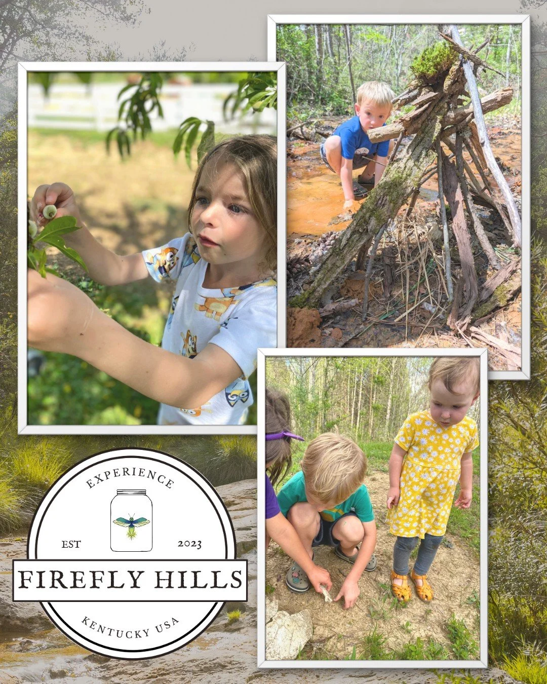 ✨There is truly something magical about observing children explore new things in nature. 
It's one reason we have created so many kid's spaces around Firefly Hills. To explore the natural world with the curiosity and imagination of a child is somethi
