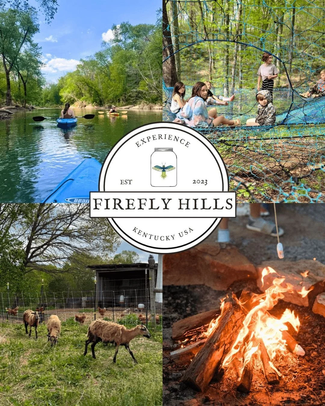 When everything else keeps getting more expensive, the best things at Firefly Hills are still free ✨

Spend the day splashing in the river, wandering the farm to visit the chickens &amp; sheep, playing on the paracord web in the woods and ending the 