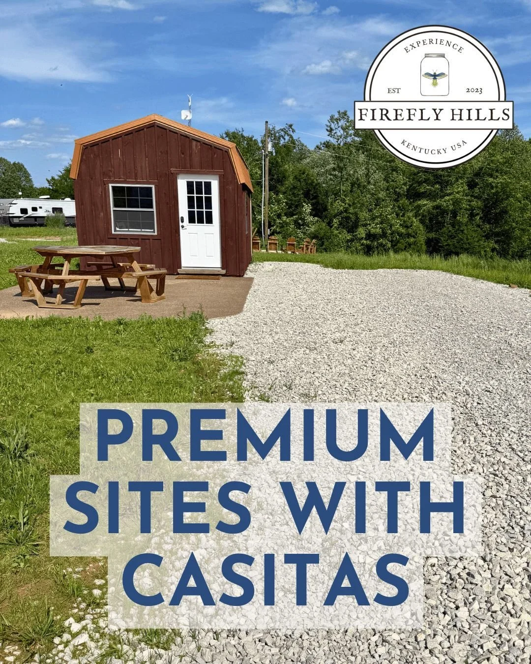 Did you know our Premium RV Sites come with their very own cozy casitas? 
These climate controlled spaces keep you perfectly comfortable with A/C and heat, making them an absolute game changer for full time RV families who need a little extra room to