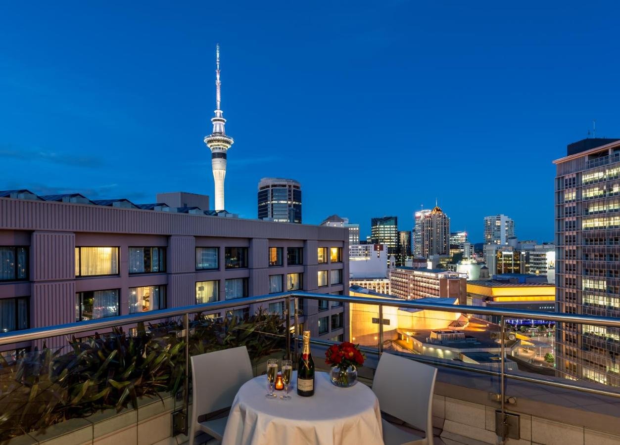 Romantic table setting with views of the Sky Tower