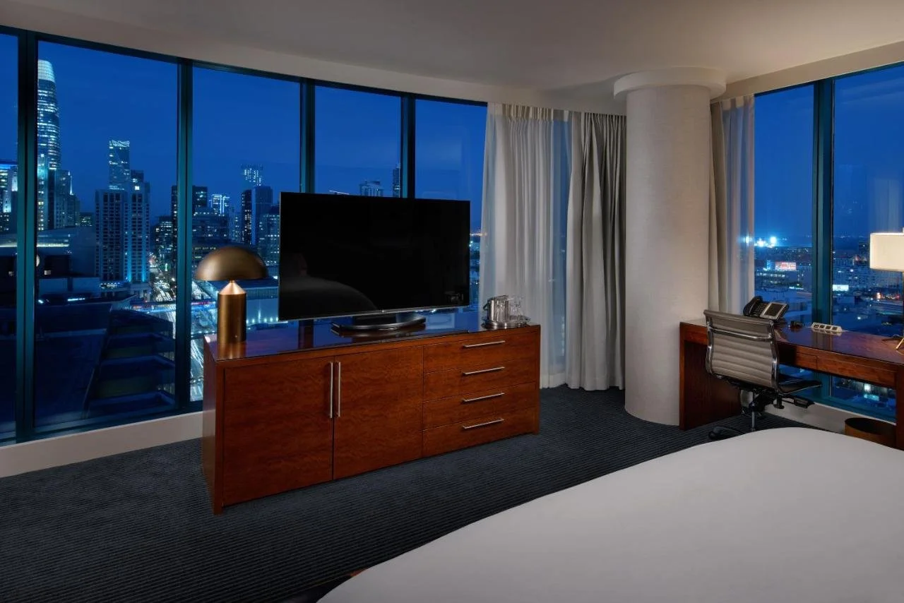 InterContinental San Francisco SoMa high-floor suite at night with city skyline view