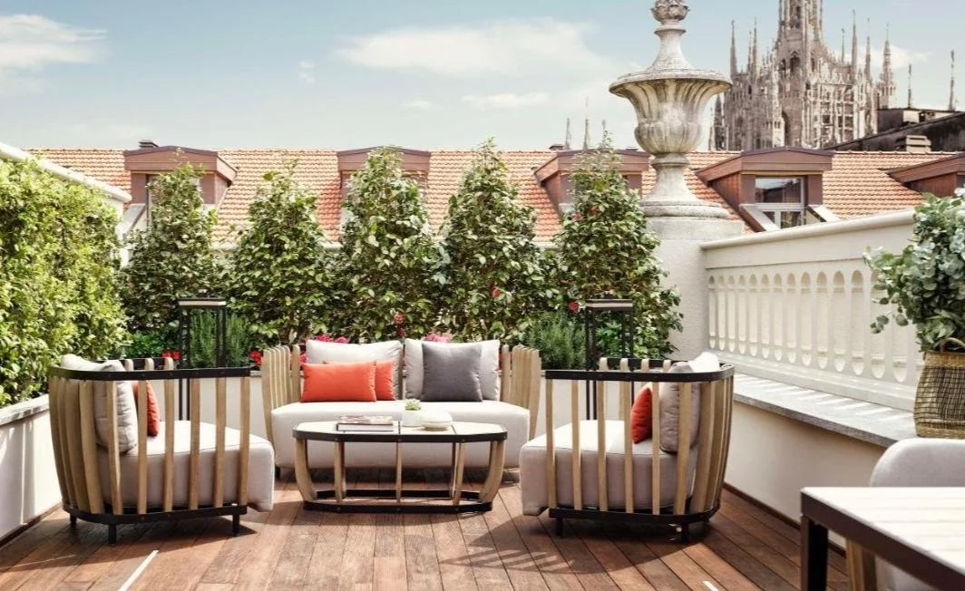 Park Hyatt Milano sixth floor terrace suite at Duomo roofline level