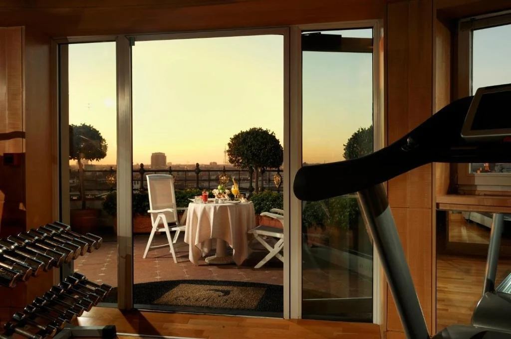 Hotel Principe Di Savoia Milano terrace suite overlooking Milan skyline