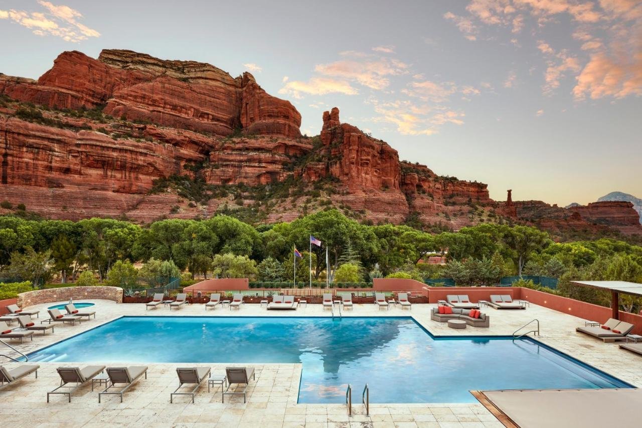 Luxury resort pool in Sedona with a scenic view, Arizona