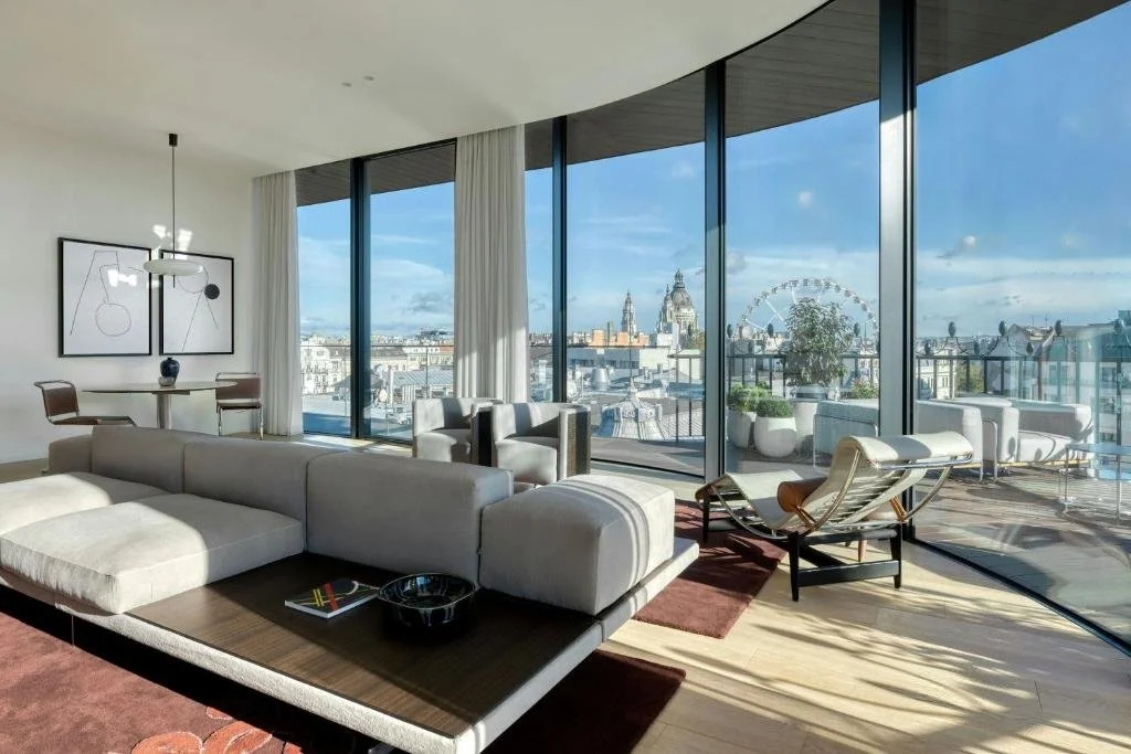 Dorothea Hotel Budapest suite with spectacular terrace and view of Budapest Eye and Basilica