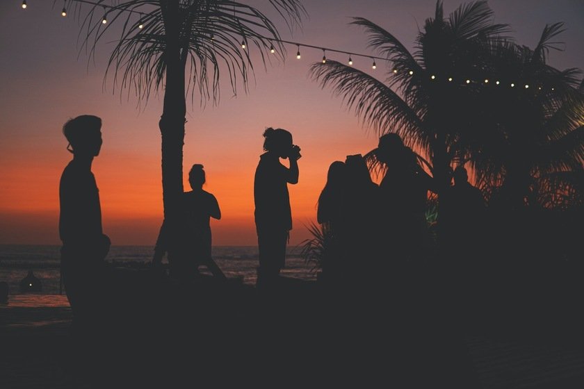 Sunset beach party in Canggu