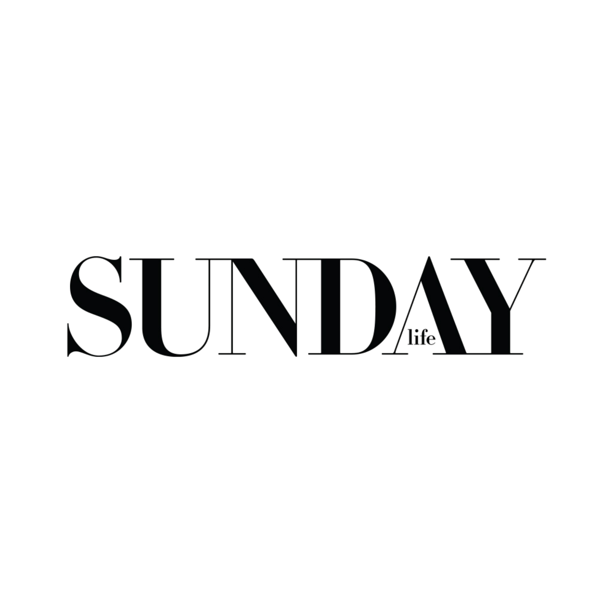 Black background with the words 'SUNDAY' in large Gothic font.