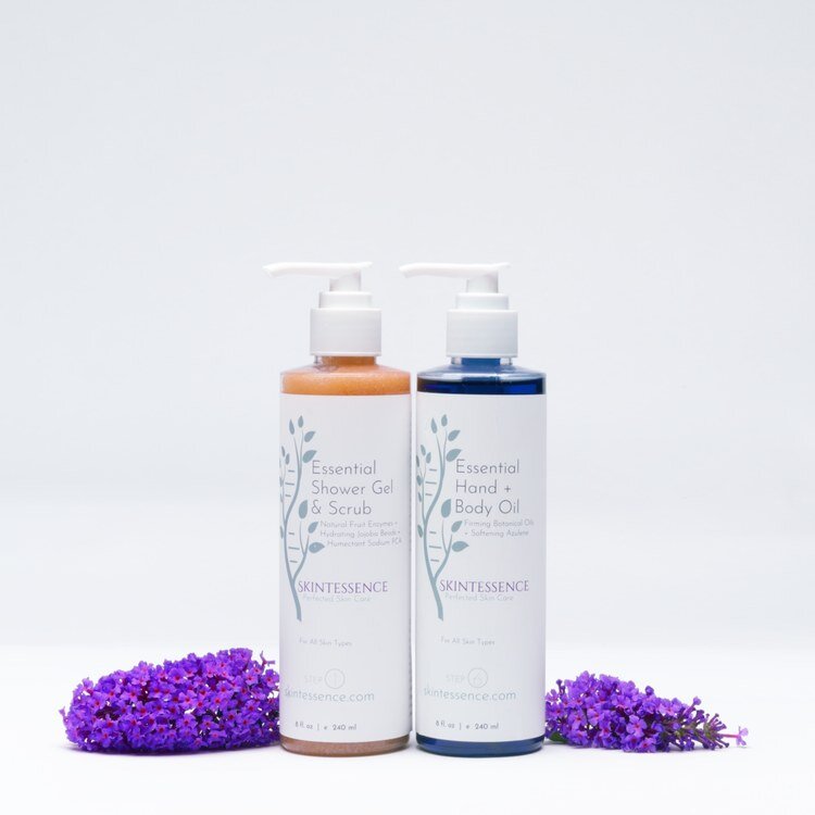 3 Great Gift Ideas for the Holidays! You simply can't go wrong giving our professional-grade, aromatic &amp; luxurious products to friends &amp; family. Shop Now: skintessence.com
1. Hand + Body Set: Includes our best-selling Essential Shower Gel &am