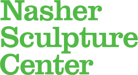 Text logo reading 'Washer Sculpture Center' in green font on a white background.