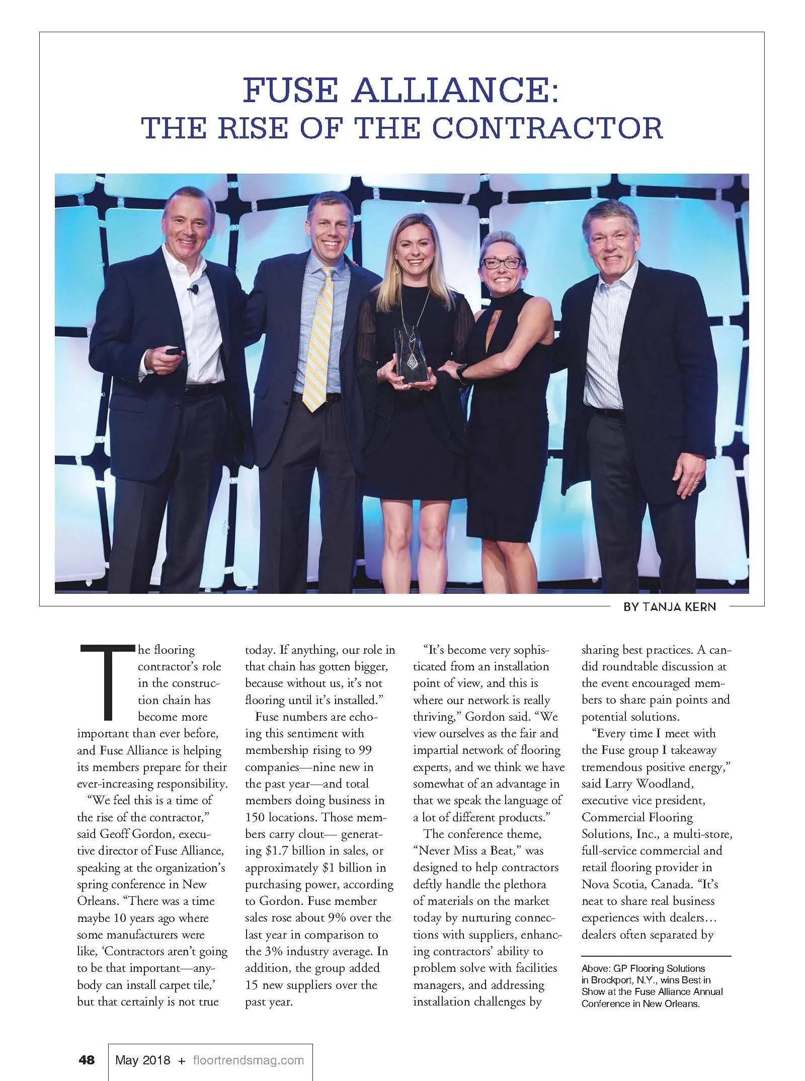 Floor Trends magazine, Fuse Alliance: The Rise of the Contractor page 1