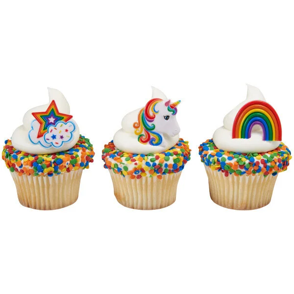 Rainbow cupcake shop rings