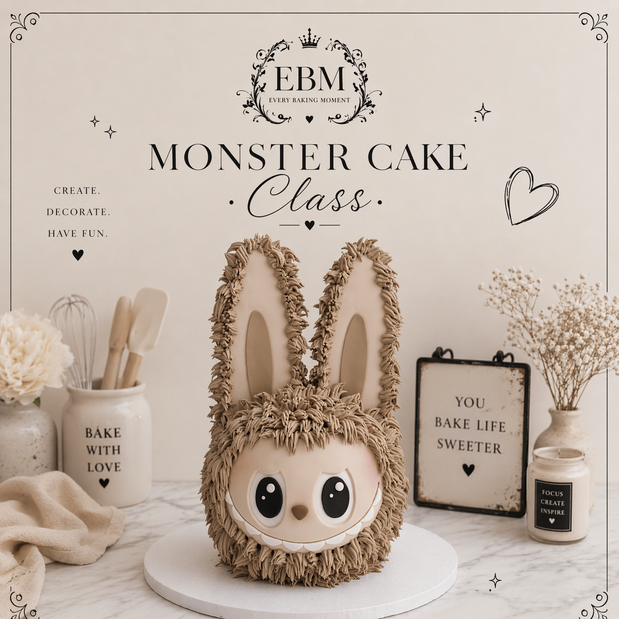 🖤 Monster Cake Class (Labubu-Inspired)