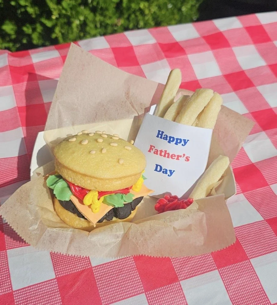 “Mommy” or “Daddy” and me Father’s Day Hamburger and Fries Cake Class