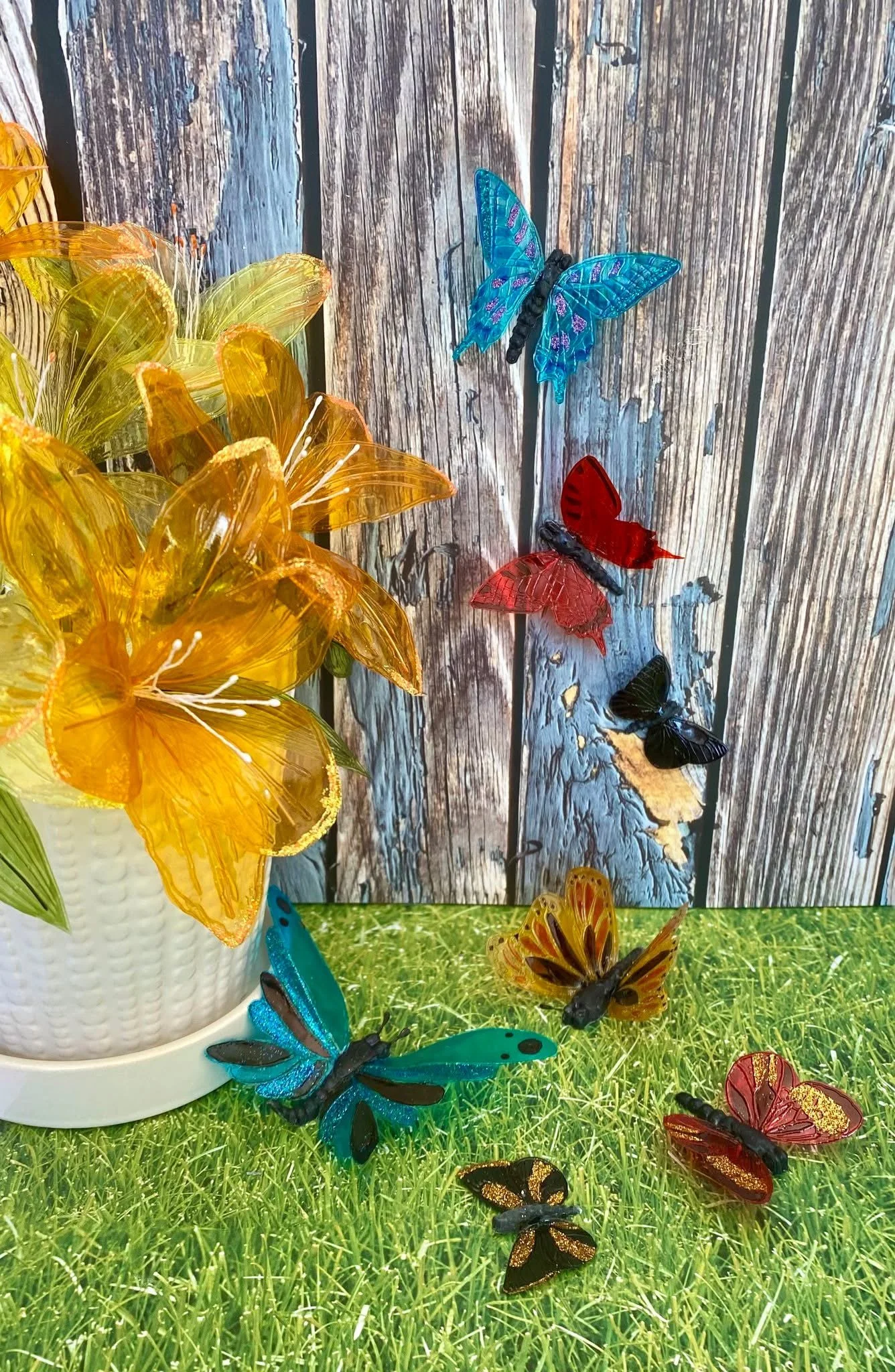Gelatin Flowers and Butterflies 