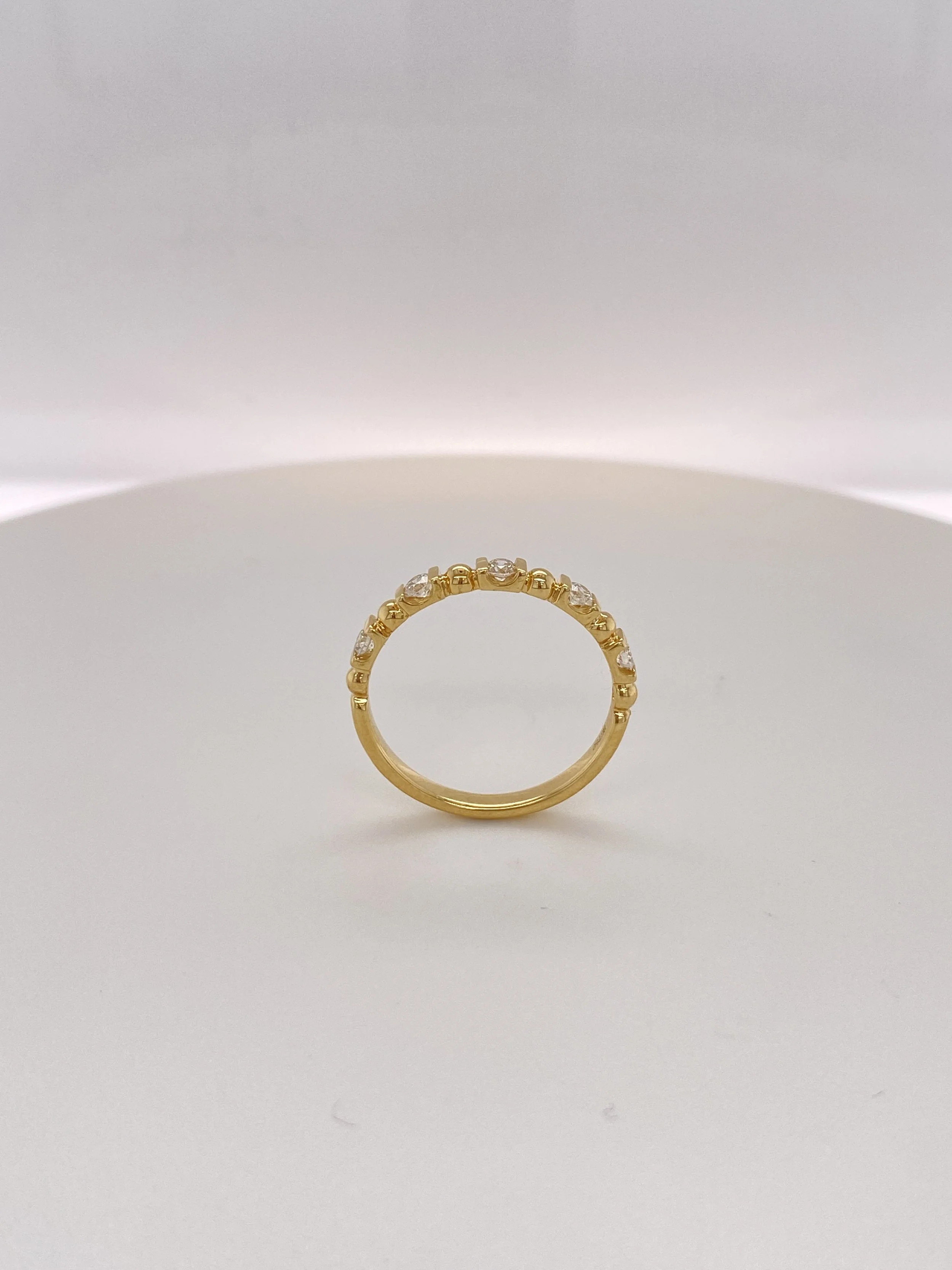 Yellow Gold Semi Rub Set Diamond Band — Global Diamonds