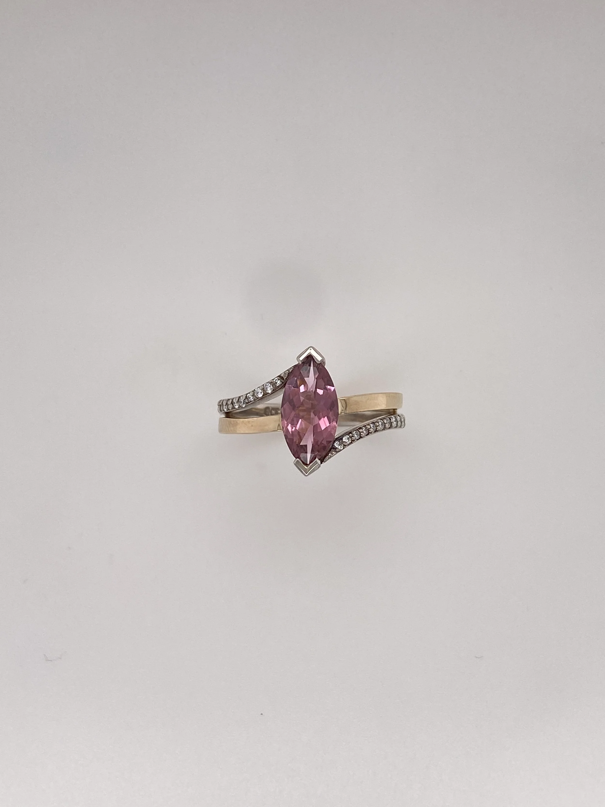 Pink Tourmaline & Diamond Ring