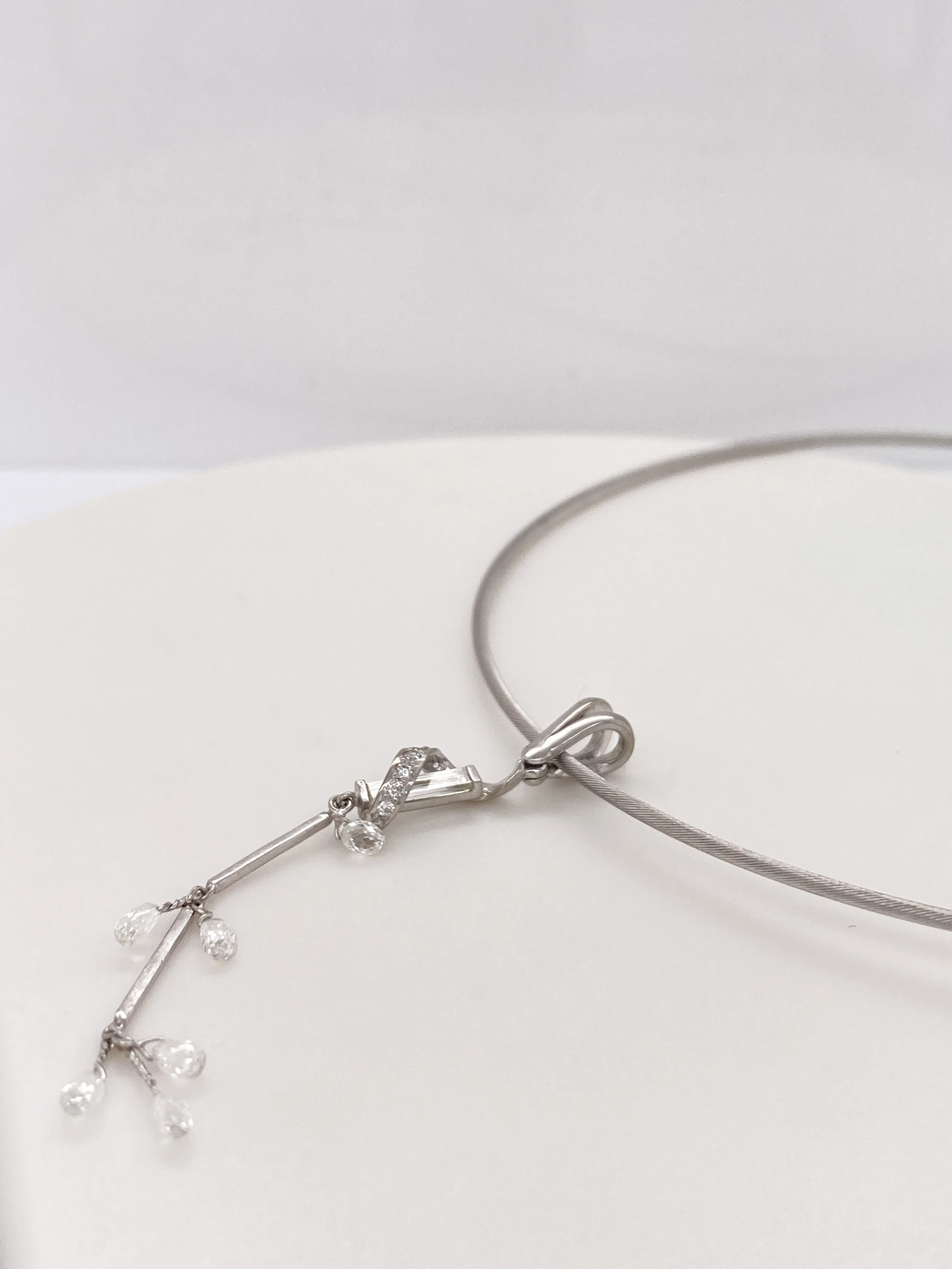 Baguette & Briolettes Diamond Pendant