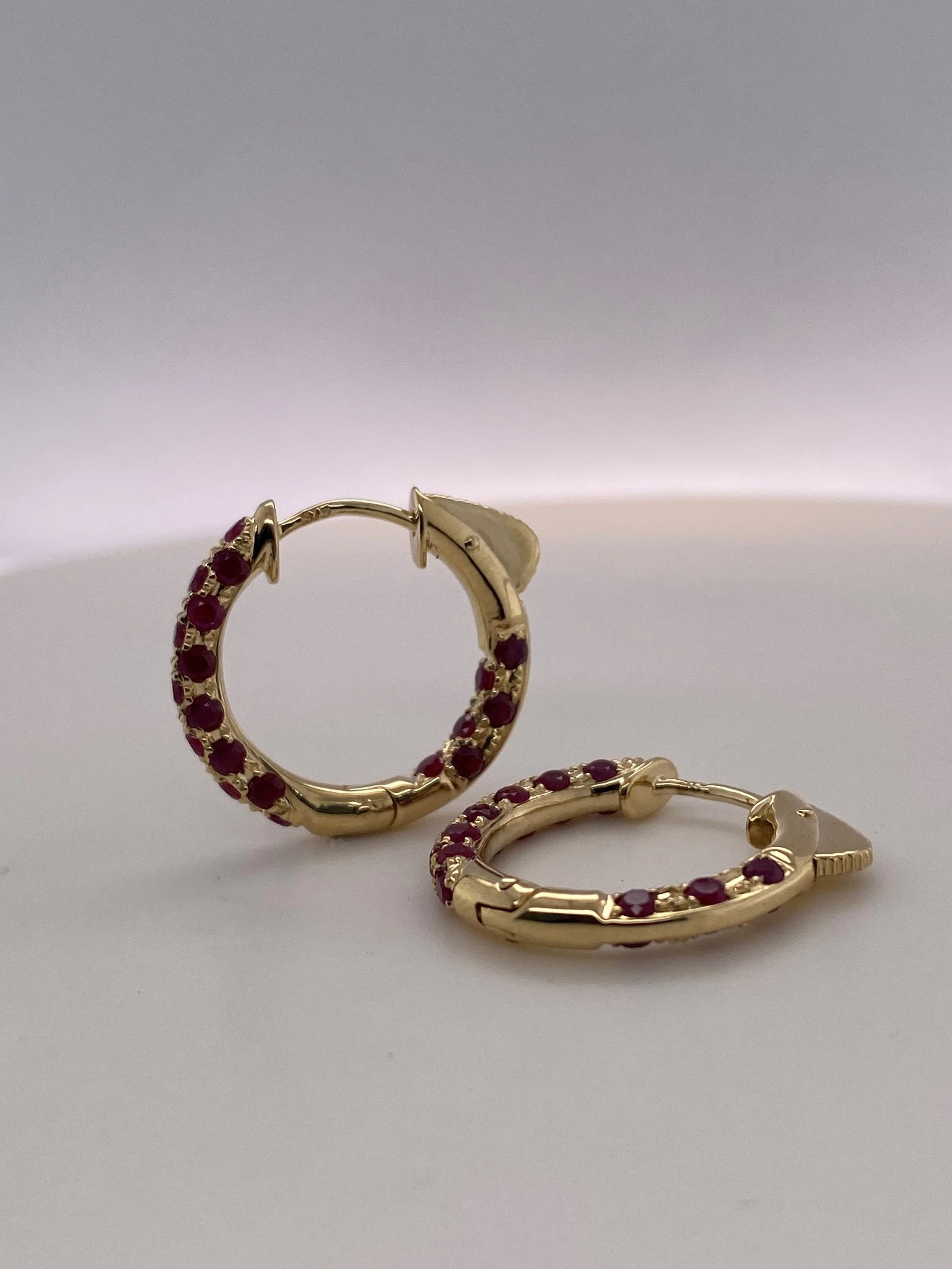 9ct yellow gold ruby hoop earrings.jpg