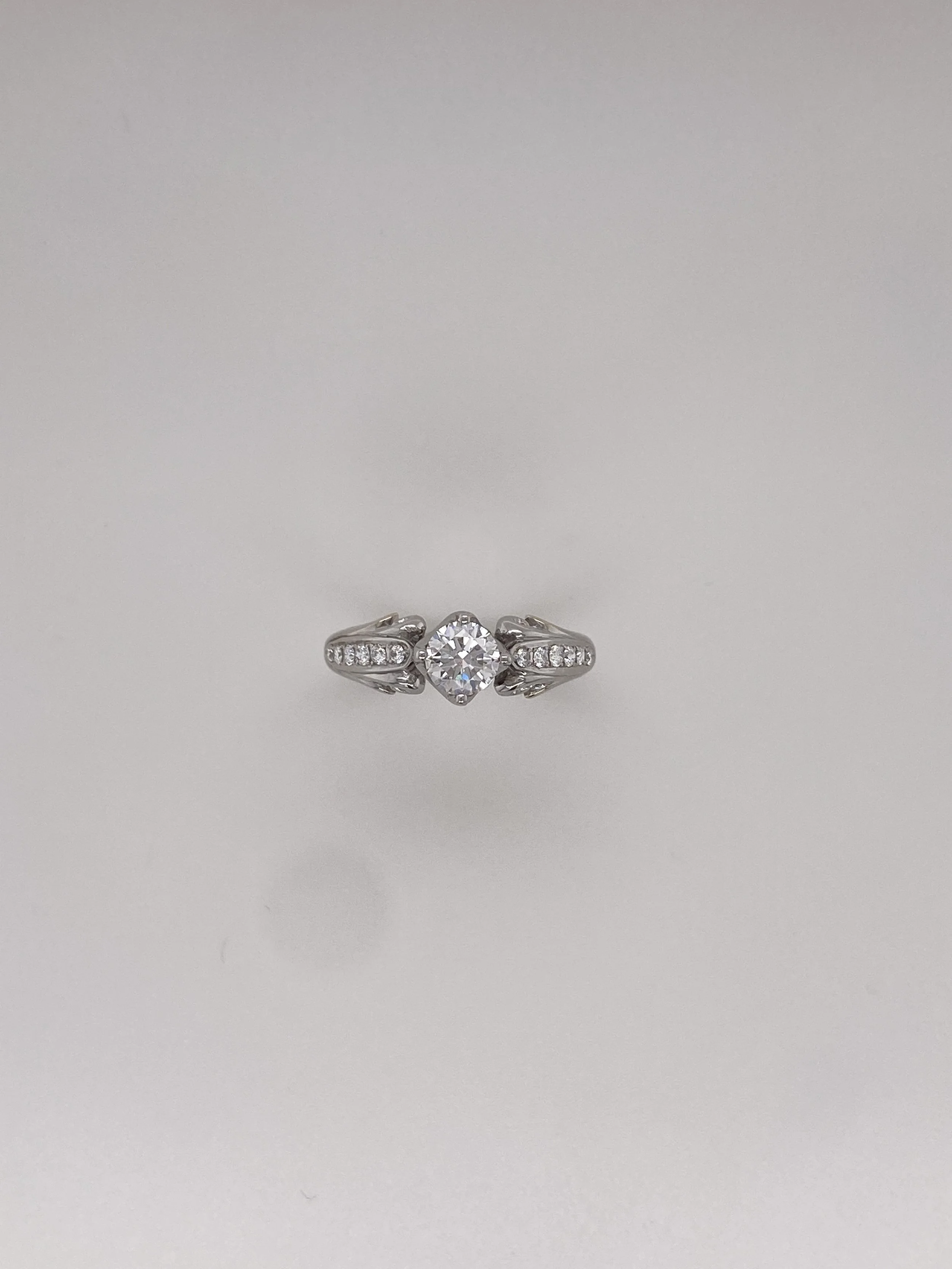 18 Carat White Gold Vintage Inspired Diamond Ring