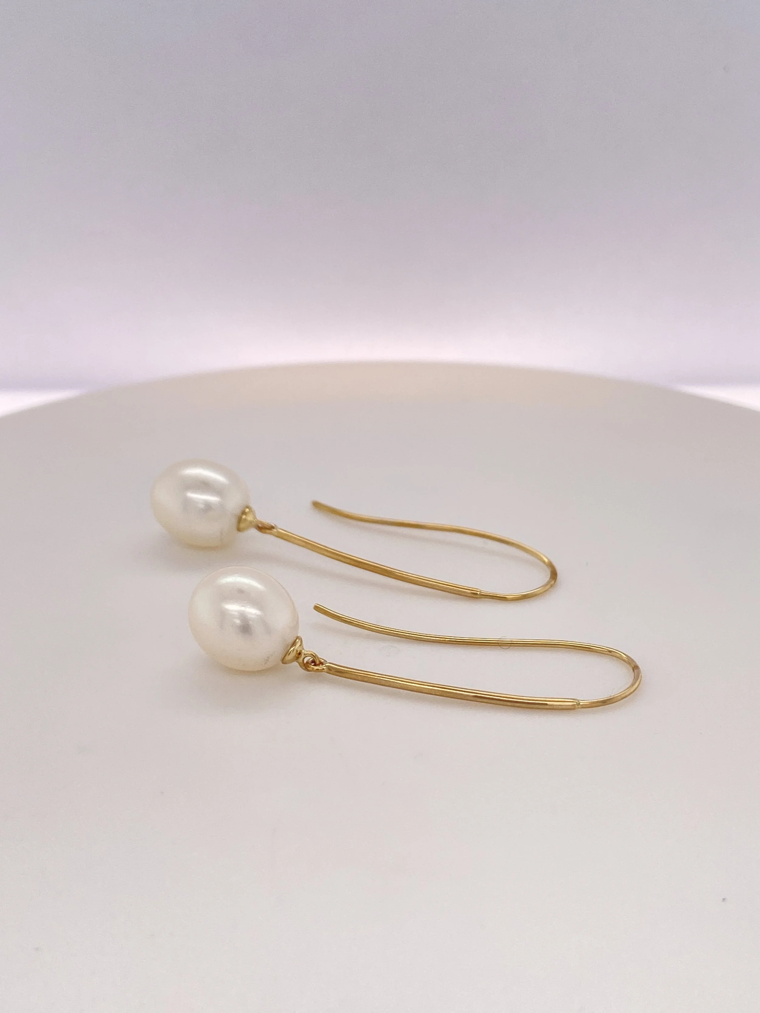Pearl and Gold French Hook Earring