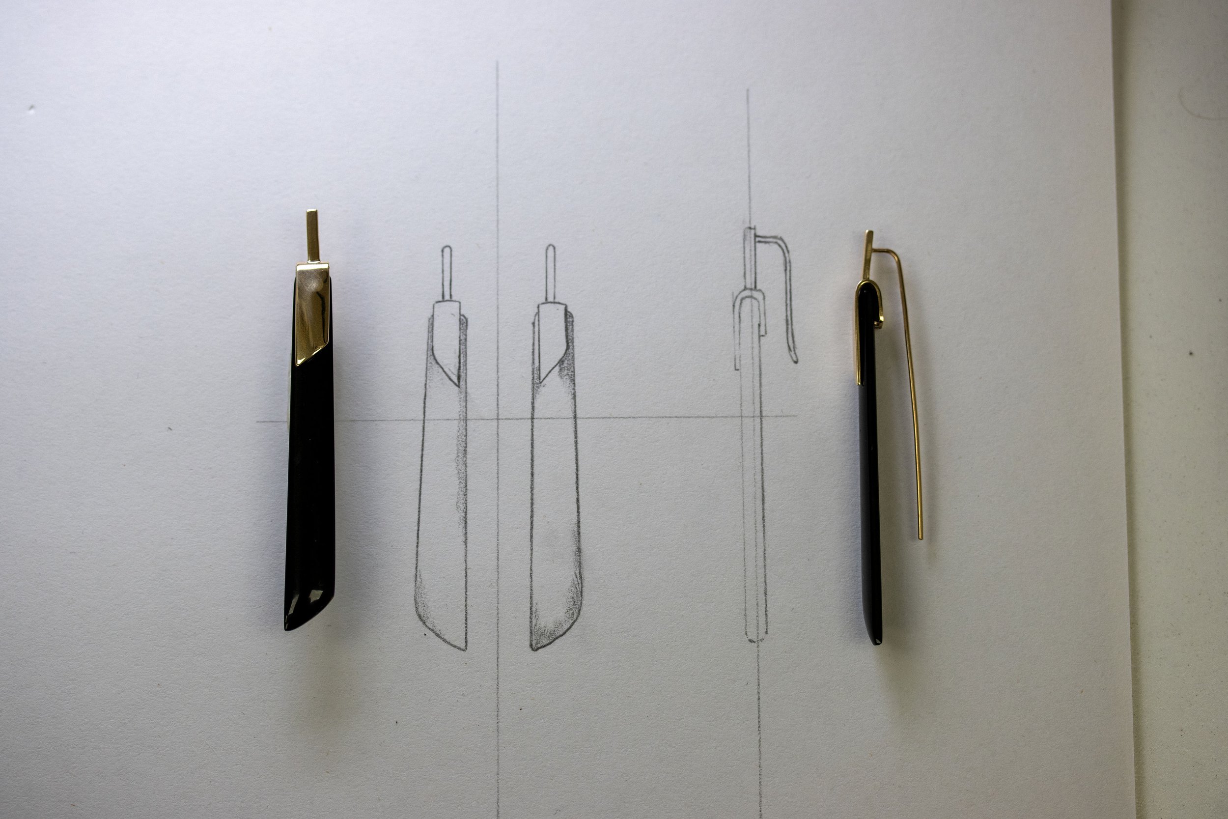 Obsidian and Gold Earrings Sketch.jpg