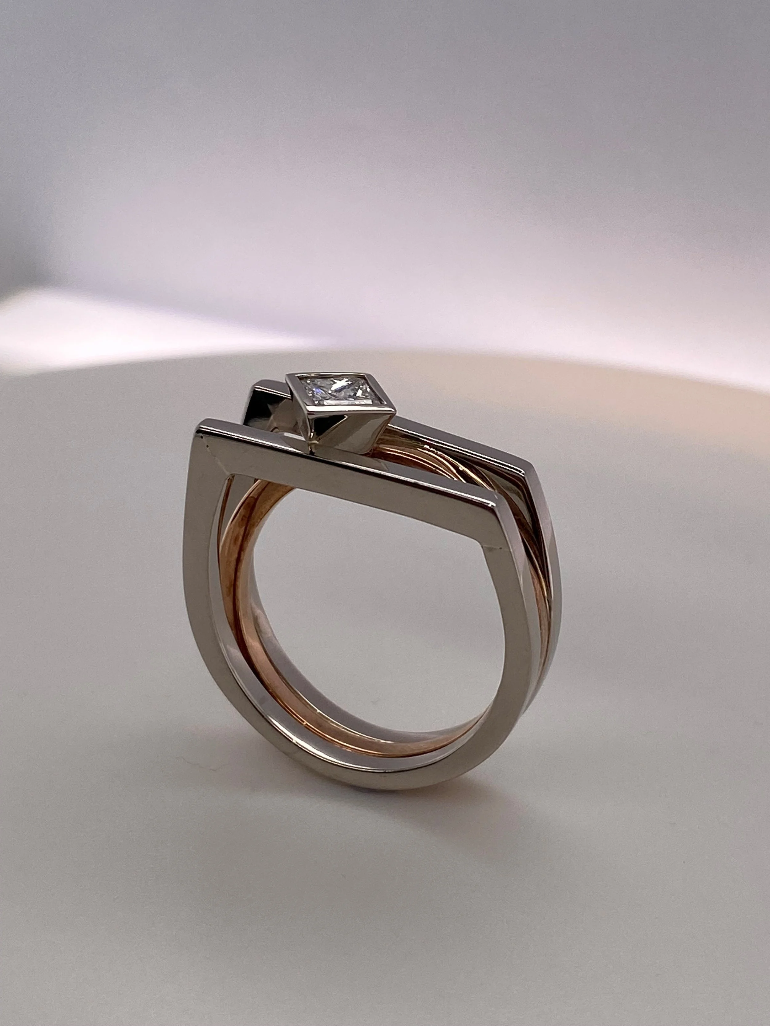 9ct White And Rose Gold Dress Ring