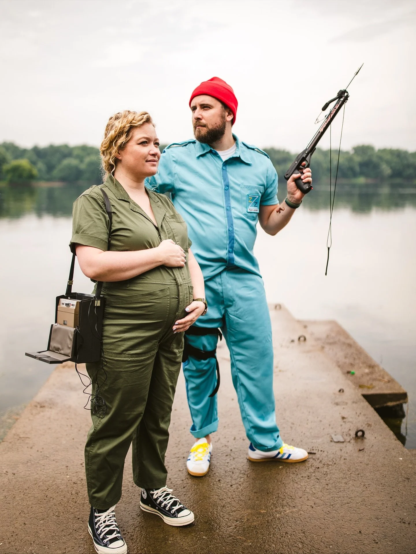 Thinking the next blog post might be this Life Aquatic maternity session&hellip; because how many maternity shoots come with a spear 🔫?&rdquo;

#WesAndersonVibes #LifeAquaticShoot #SymmetricalScenes #CinematicPortraits #WesInspiredPhotography