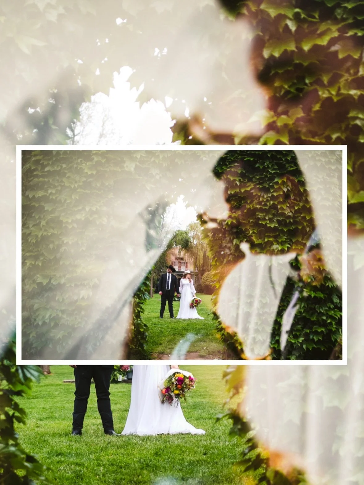 I always go into weddings wanting to try something a little different or push myself creatively. After shooting Colleen &amp; Mike&rsquo;s rehearsal the week before, I knew I wanted to work in a double exposure with one of their wedding photos. A lit