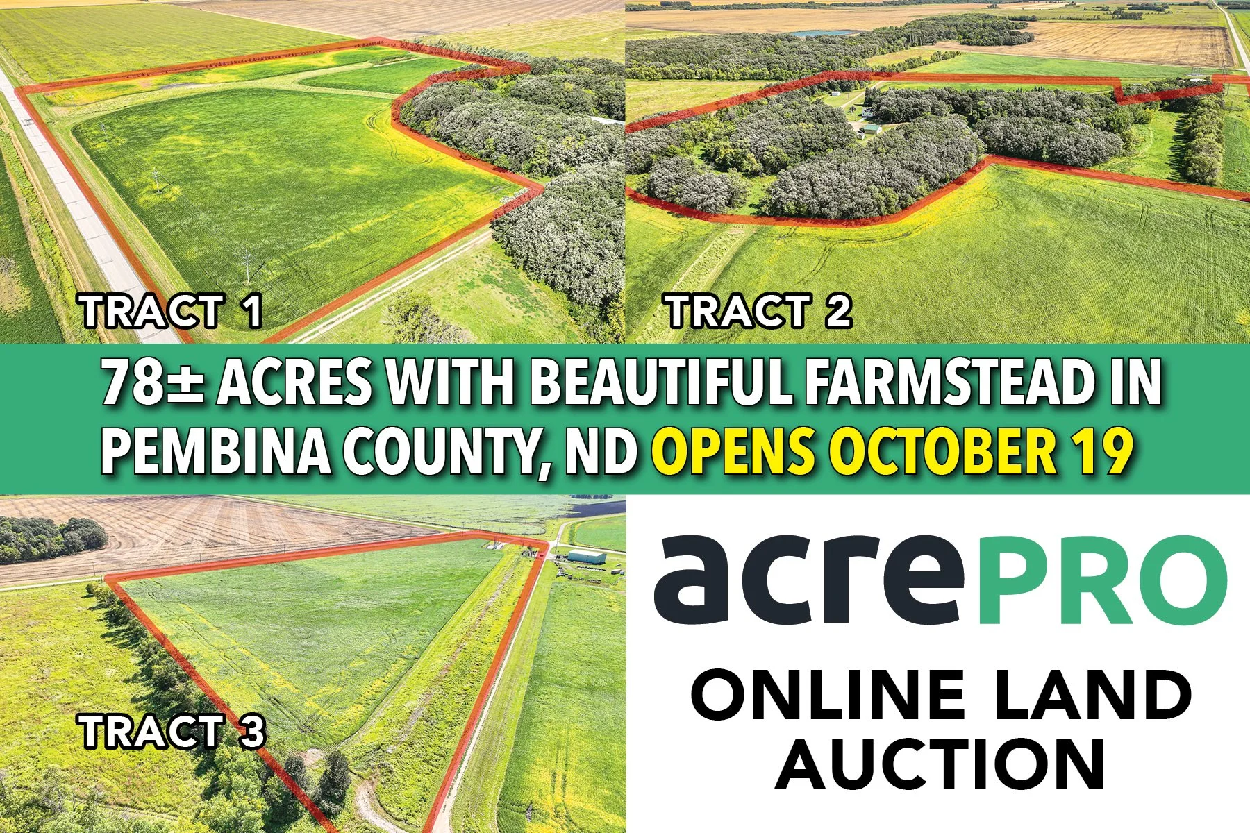78± Acres with Beautiful Farmstead in Pembina County, ND