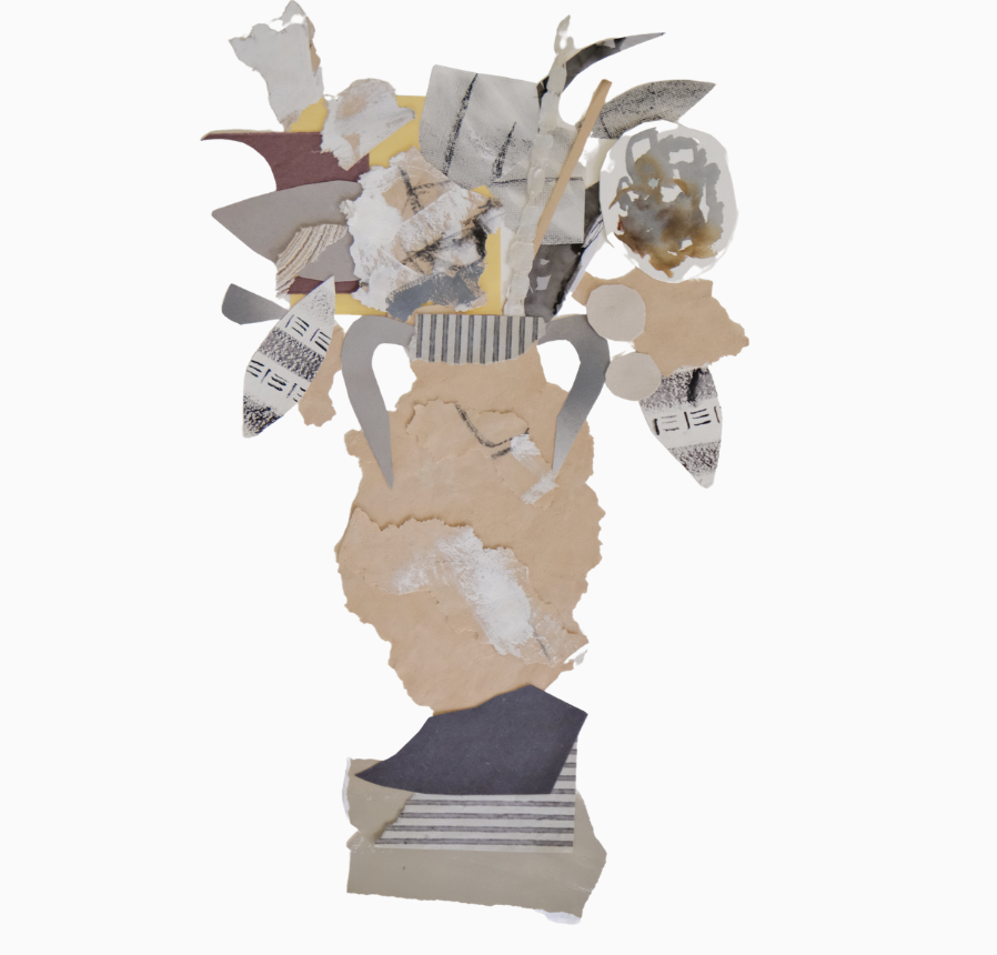 Florentine Urns Collage #30 | Framed Mixed Media, 22 x 30 | Original 2025