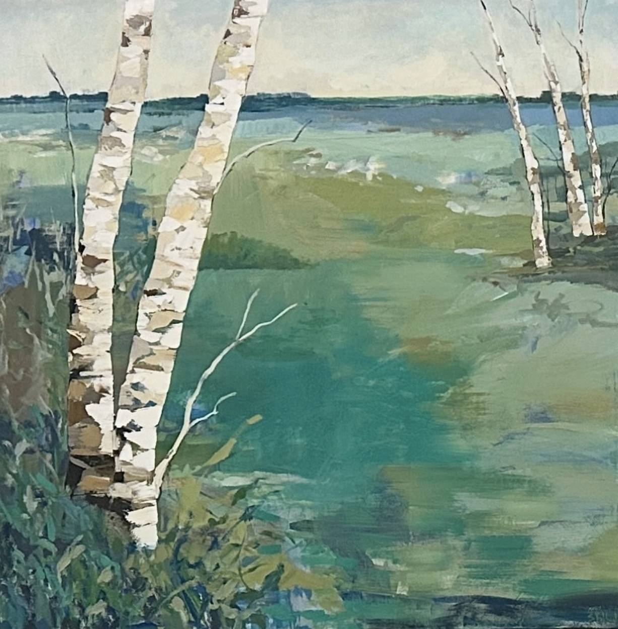 Viridian Currents |
Oil on Canvas, 54 x 54 |
Original 2025