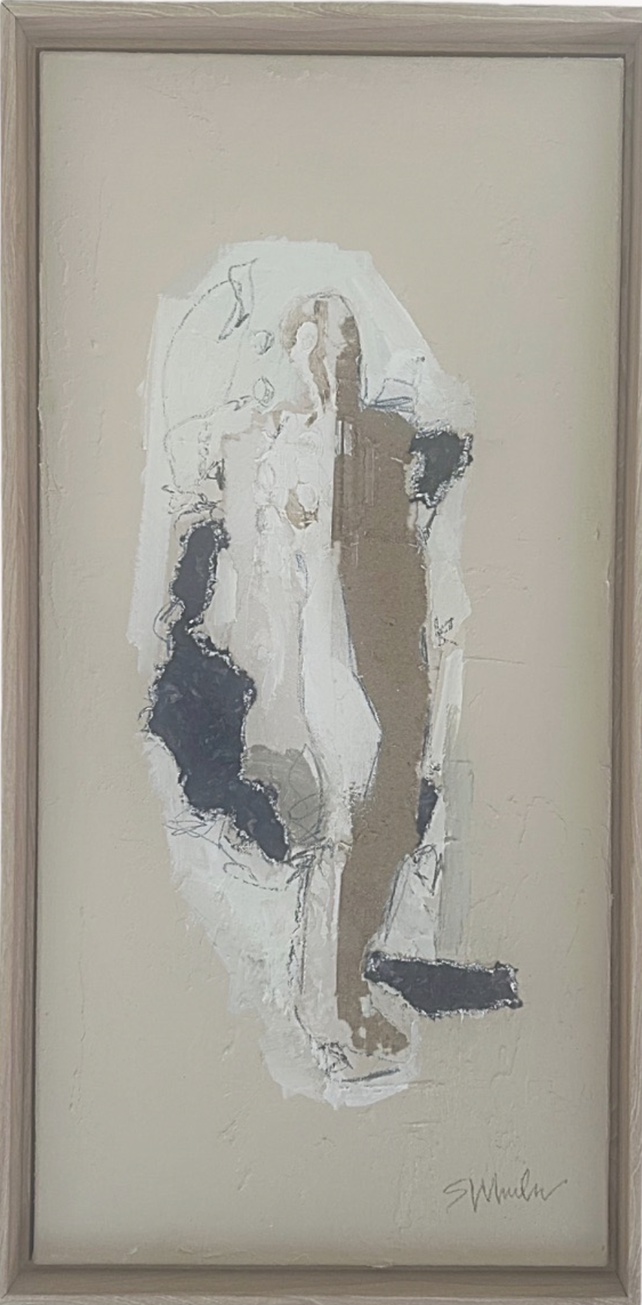 Charcoal, Oil Collage | 12 x 24 | Original 2026