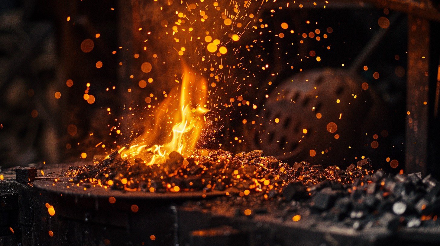 generic image of forge fire to illustrate tasmanian knife making
