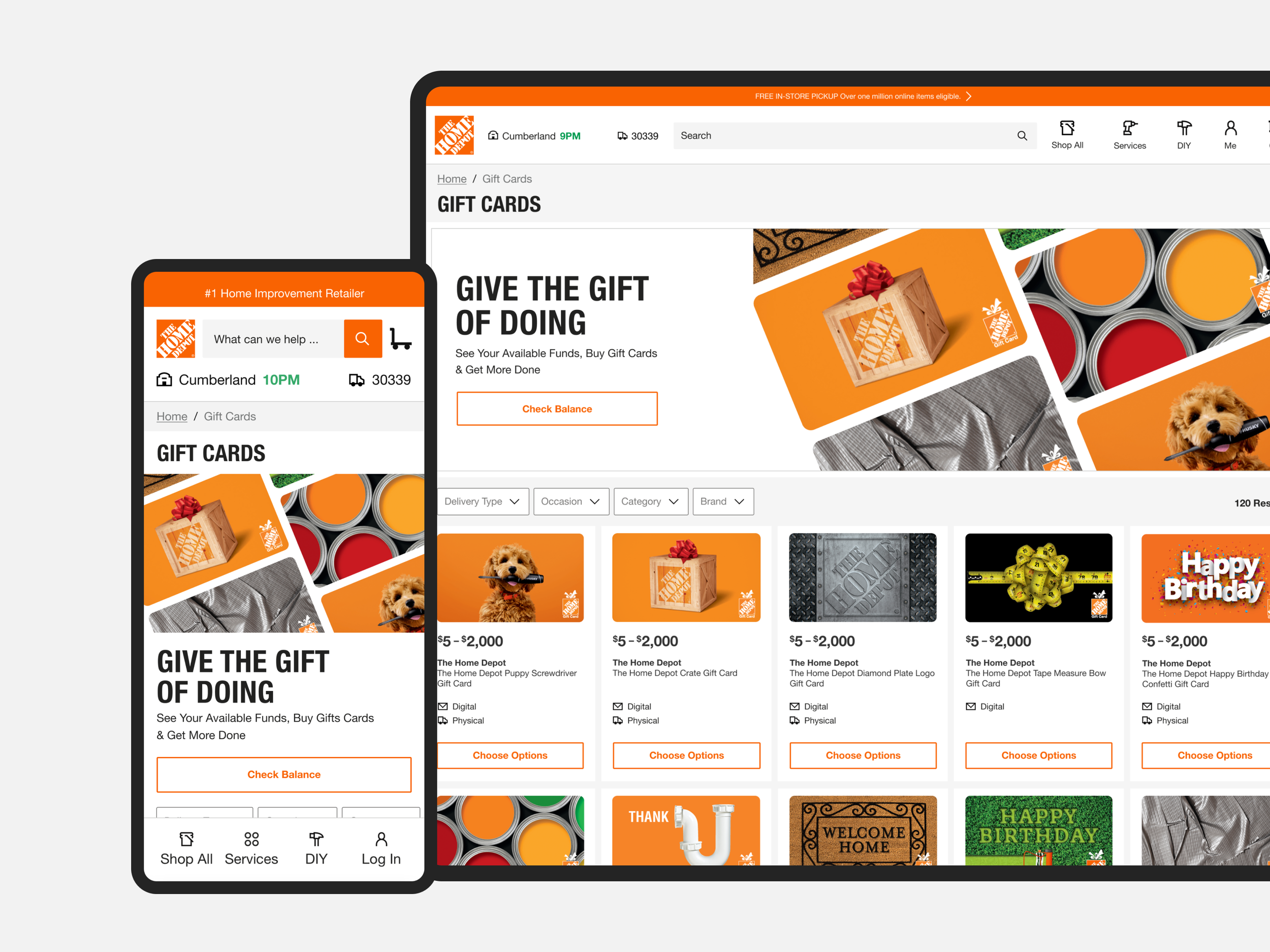 The Home Depot : Gift Cards